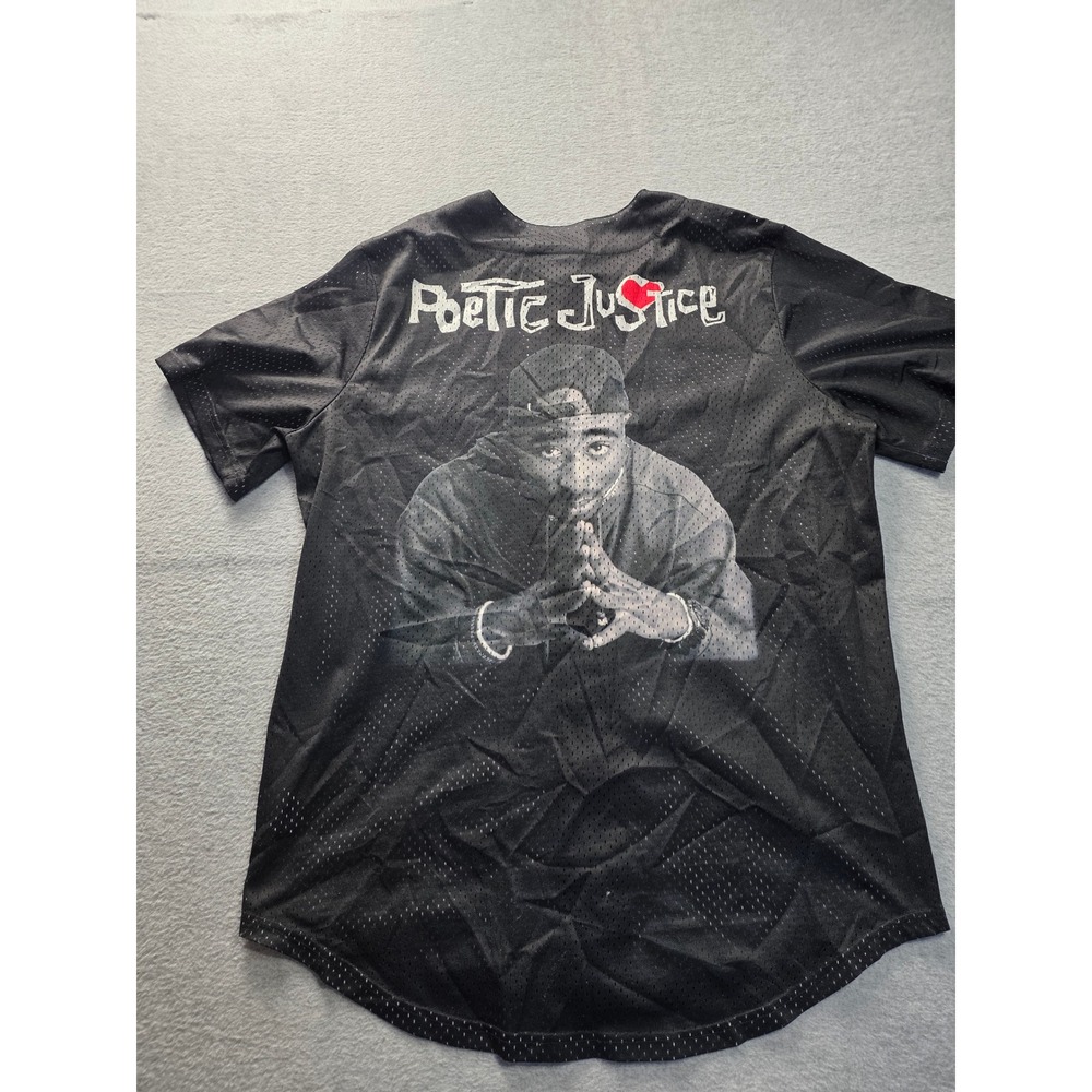 Chemistry Poetic Justice Tupac 2Pac Baseball Jersey Black Mesh Los Angeles Large - Picture 2 of 7